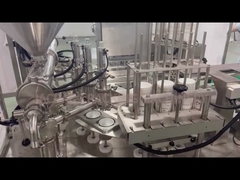 Macchine per la tenuta e l'imballaggio di bicchieri a tre teste, con tenuta a pellicola di rotolamento e con tappo di copertura