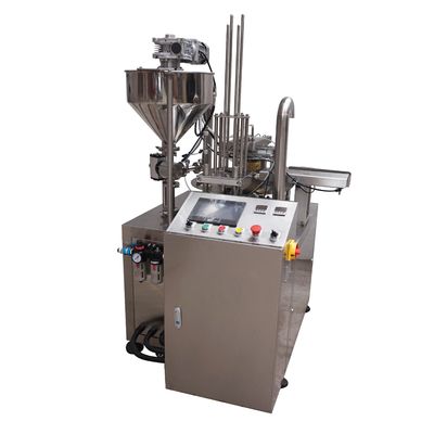 PLC Rotary Cup Filling Sealing Machine 8tazze/min. Per uso industriale