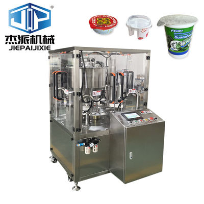 Facile da maneggiare Cheese Cream Cup Riempimento e sigillatura macchina 1.3KW Potenza con Hopper