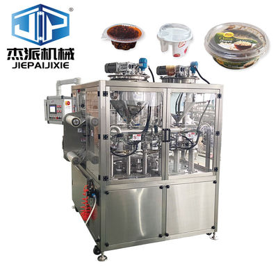 Macchina di sigillamento per l'imballaggio alimentare per riempimento liquido/sopa con touch screen gas flushing plate top