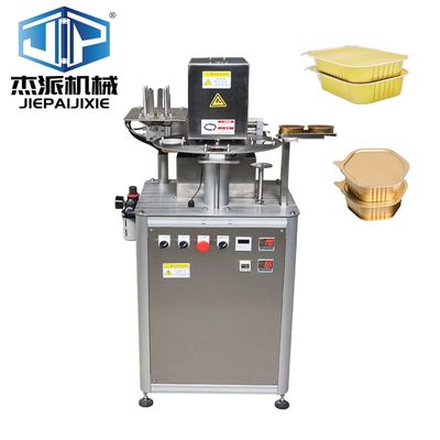 1.8kw Silver Rotary Tray Sealing Machine per imballaggi alimentari ecologici