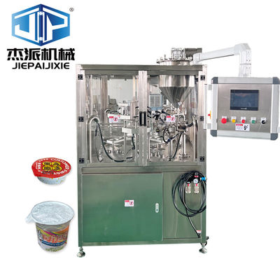 PLC controllato HMI a vuoto Yogurt Coppa di Riempimento sigillatore macchina di controllo della temperatura Full automaticamente ad alta velocità